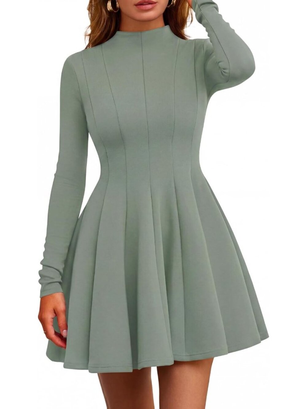 Chic Fall Mini Dress for Women - Long Sleeve, Casual, Perfect for Layering